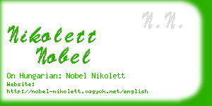 nikolett nobel business card